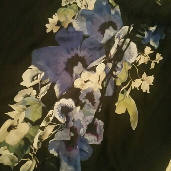 WHITE HOUSE BLACK MARKET SHEER LONG SLEEVE BLOUSE floral TOP - Picture 4 of 6